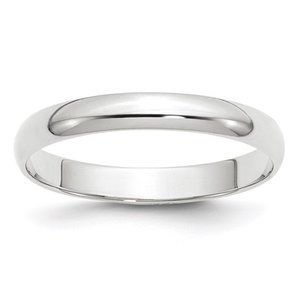 14K Solid White Gold 3mm Wide Men's and Women's Wedding Band